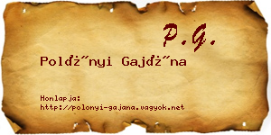 Polónyi Gajána névjegykártya